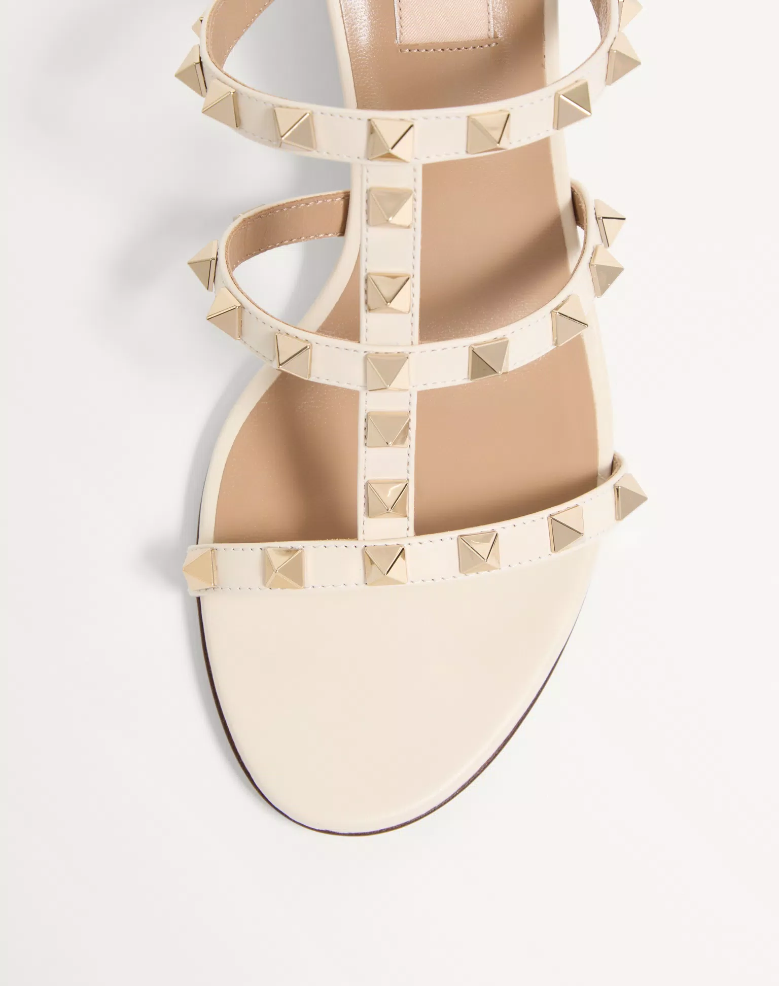 Valentino Rockstud Metallic Calfskin Leather Slide Sandal 60 Mm