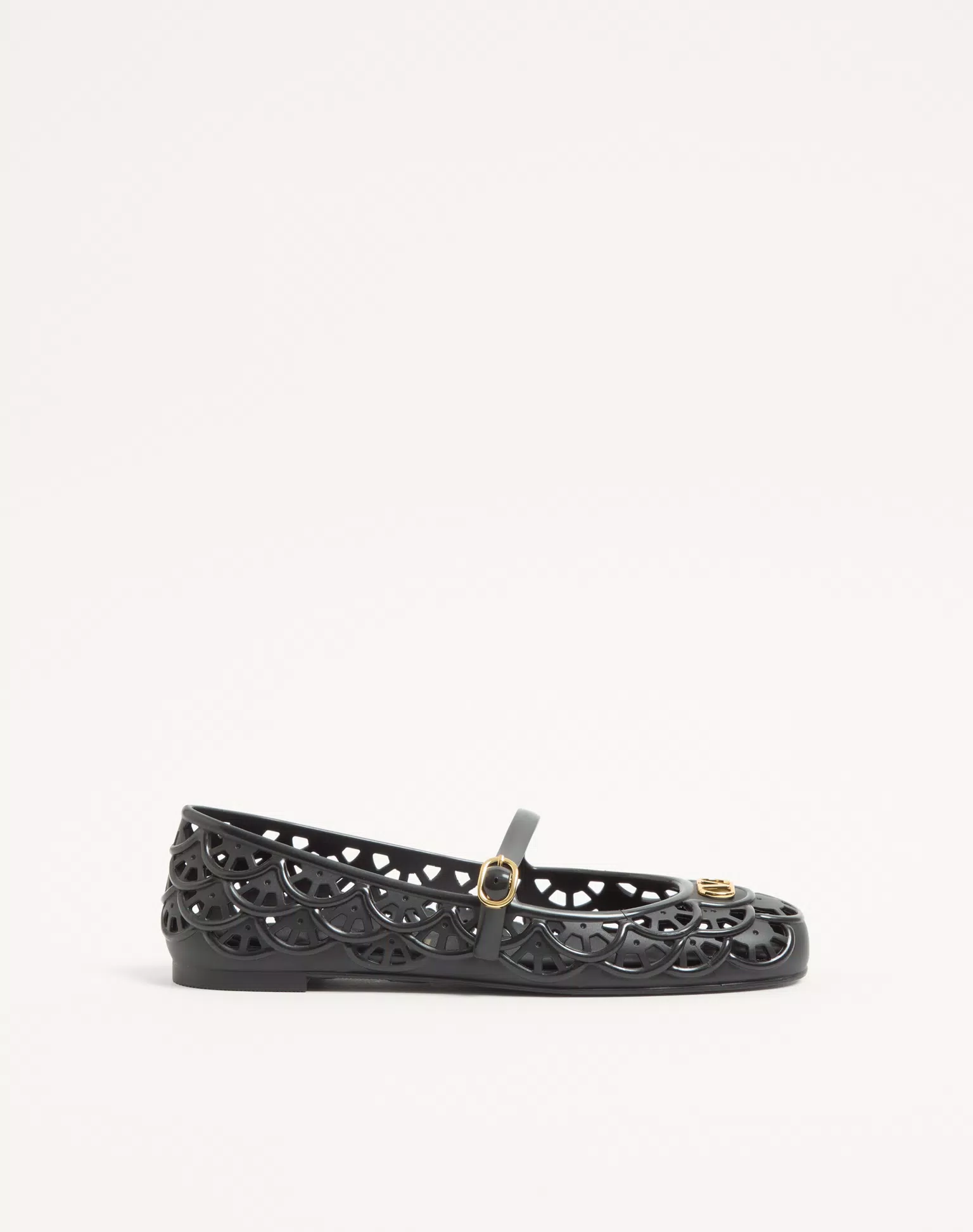 Valentino Ondette Rubber Ballerina With Scallop Pattern 05Mm
