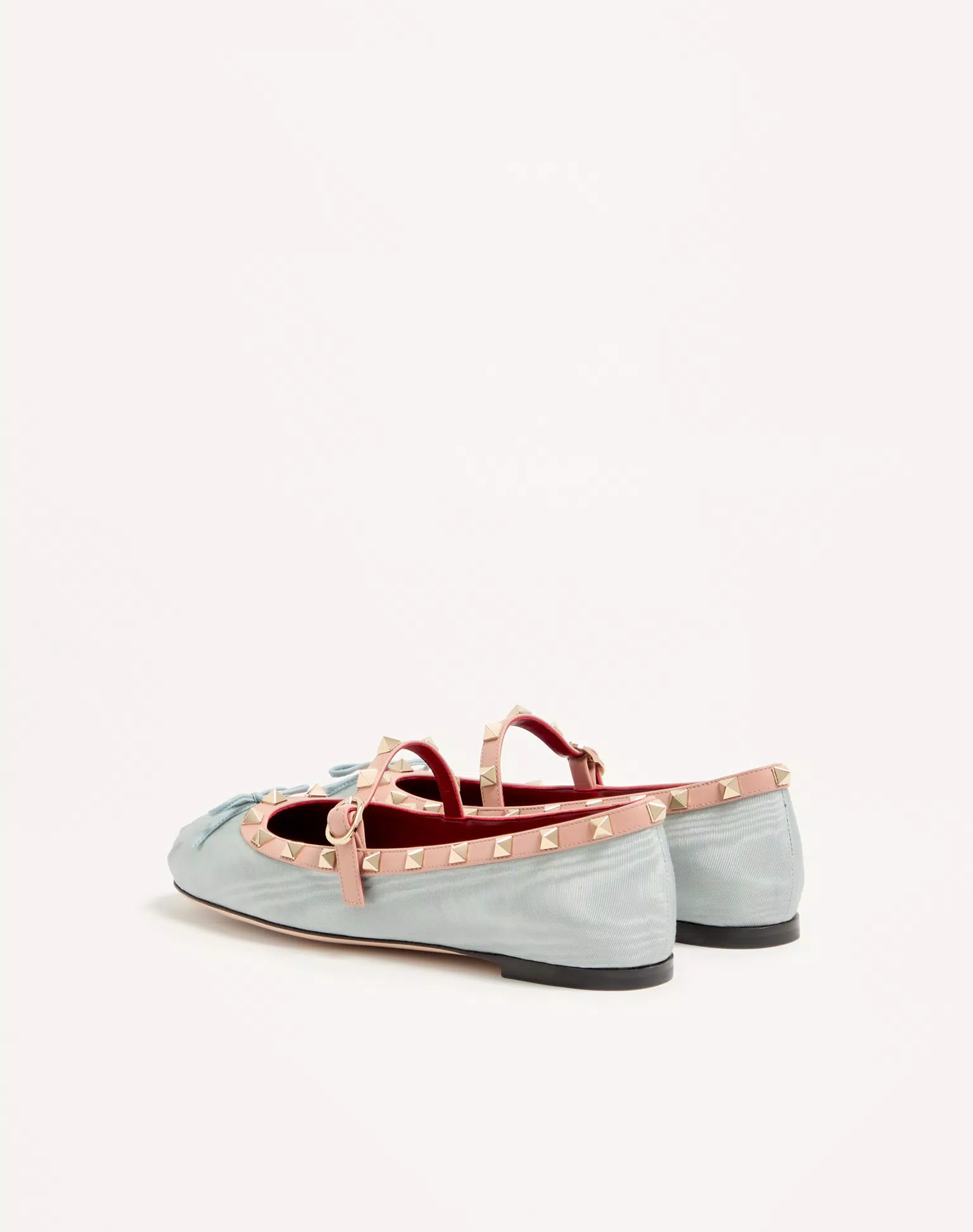 Valentino Mary-Jane Rockstud Ballerina In Moire Fabric 05Mm