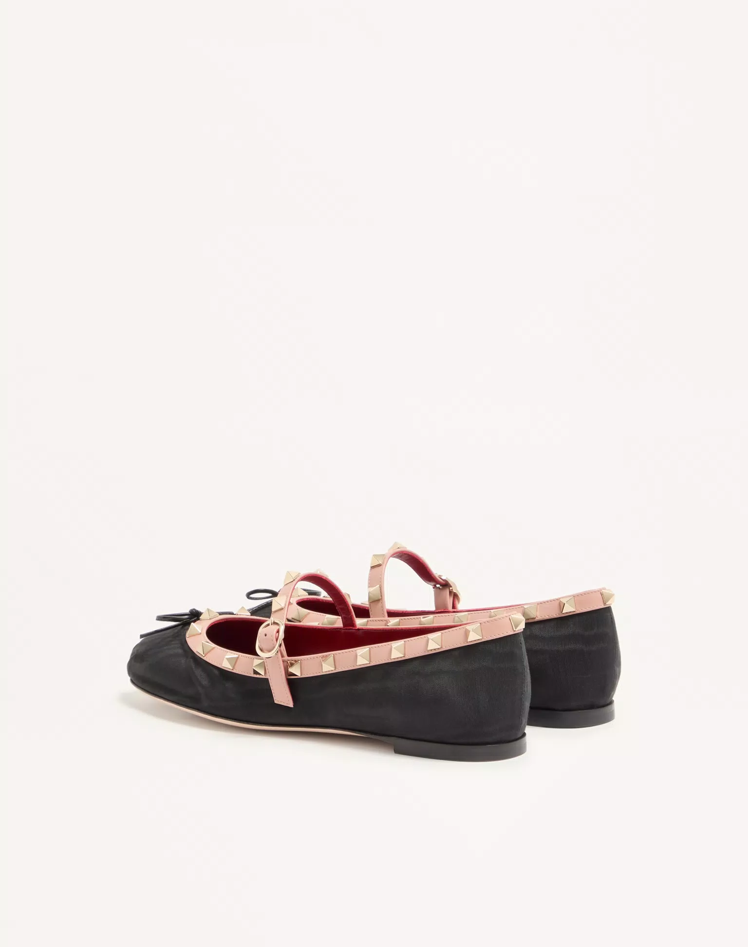 Valentino Mary-Jane Rockstud Ballerina In Moire Fabric 05Mm