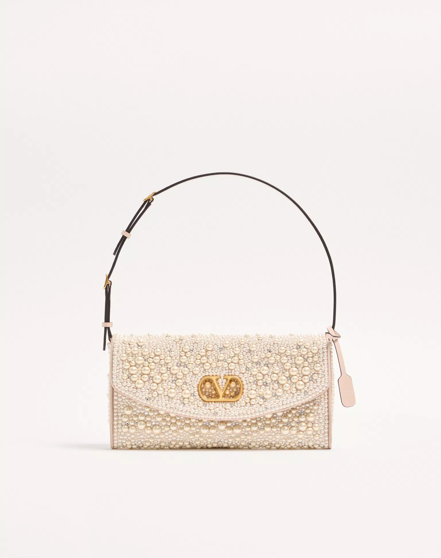 Valentino Garavani Devain Small Shoulder Bag With Pearls And Rhinestones
