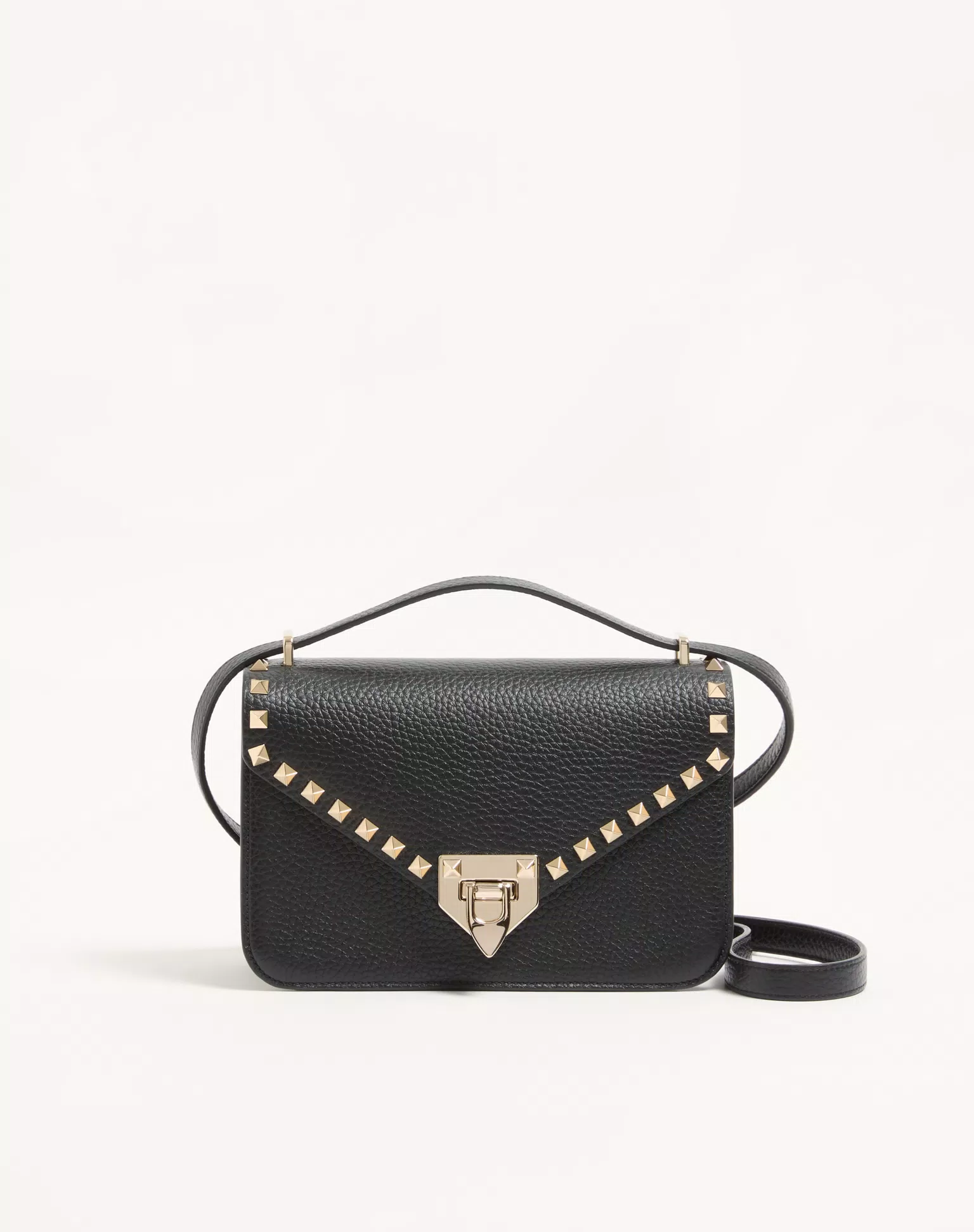 Valentino Garavani Rockstud Small Shoulder Bag In Grainy Calfskin