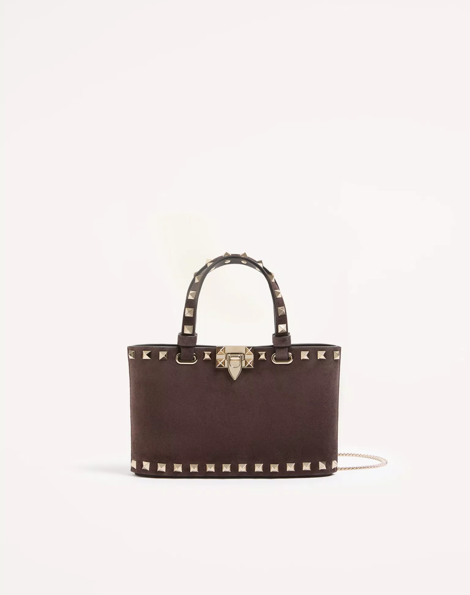 Valentino Rockstud Mini Suede Shopping Bag
