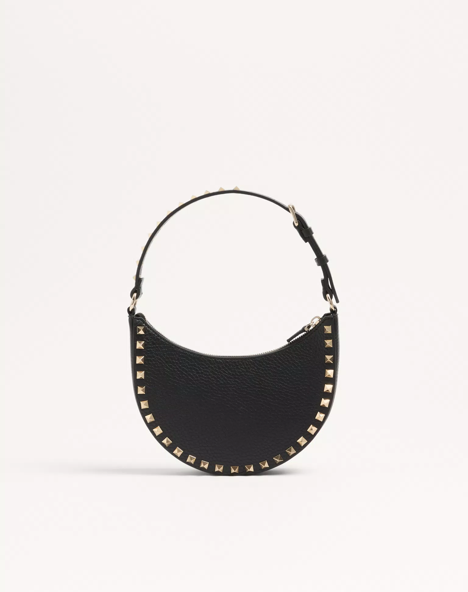 Valentino Mini Rockstud Hobo Bag In Grainy Calfskin