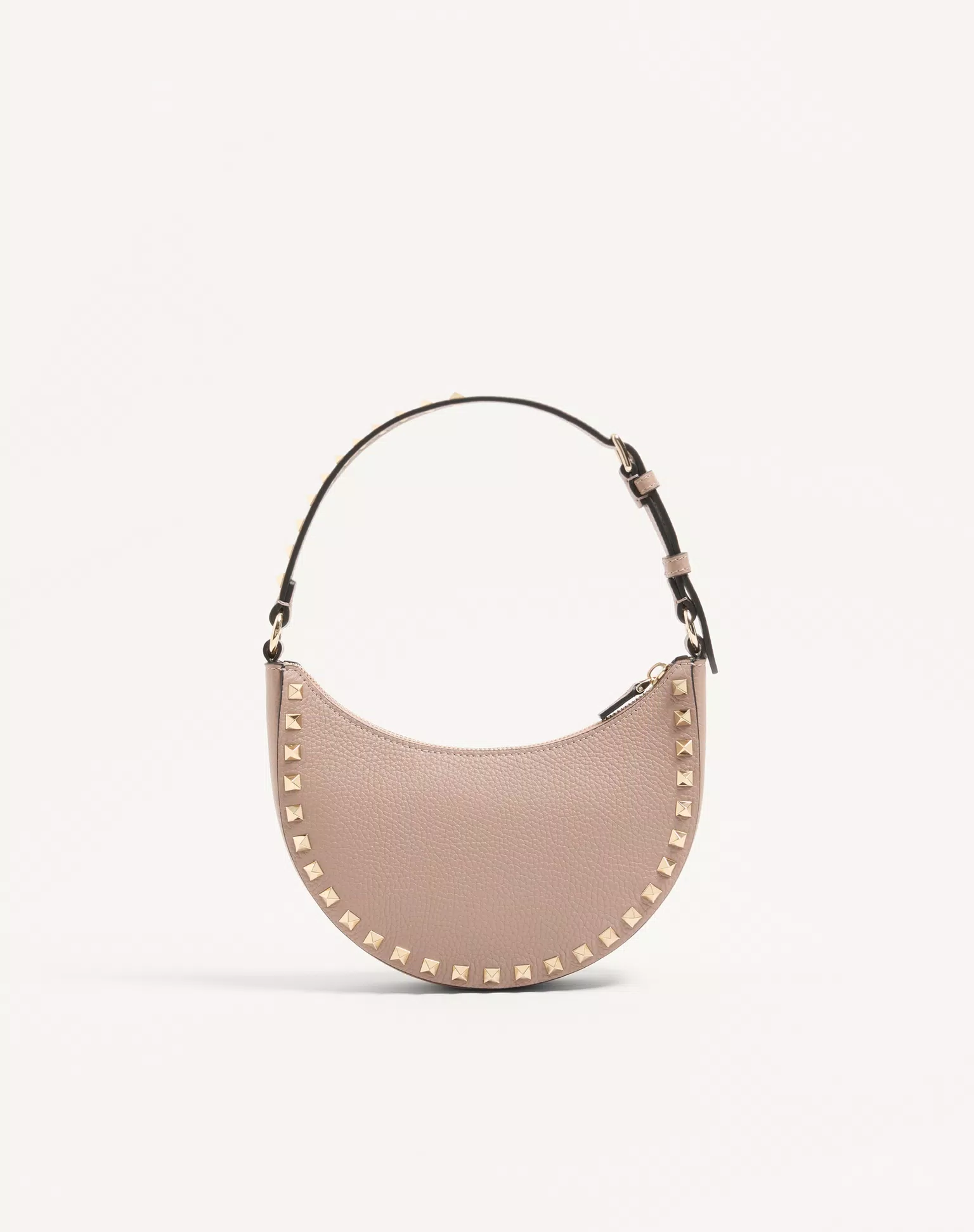 Valentino Mini Rockstud Hobo Bag In Grainy Calfskin