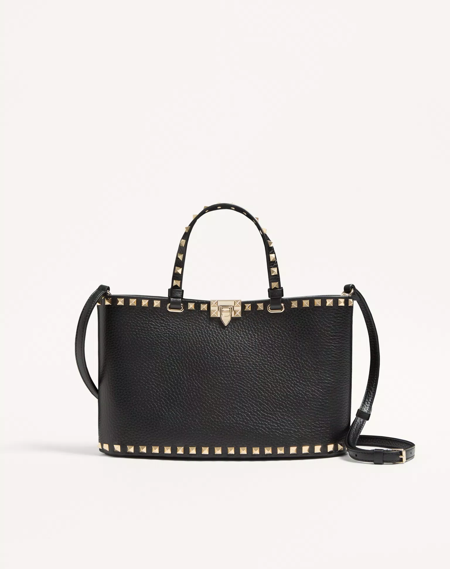 Valentino Garavani Rockstud Small Shopping Bag In Grainy Calfskin