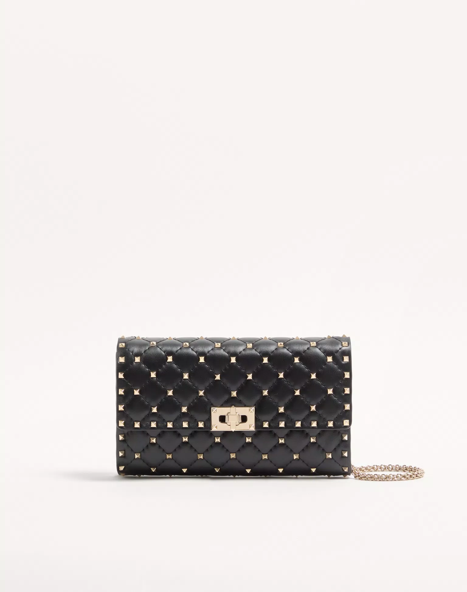 Valentino Rockstud Spike Nappa Leather Crossbody Clutch Bag