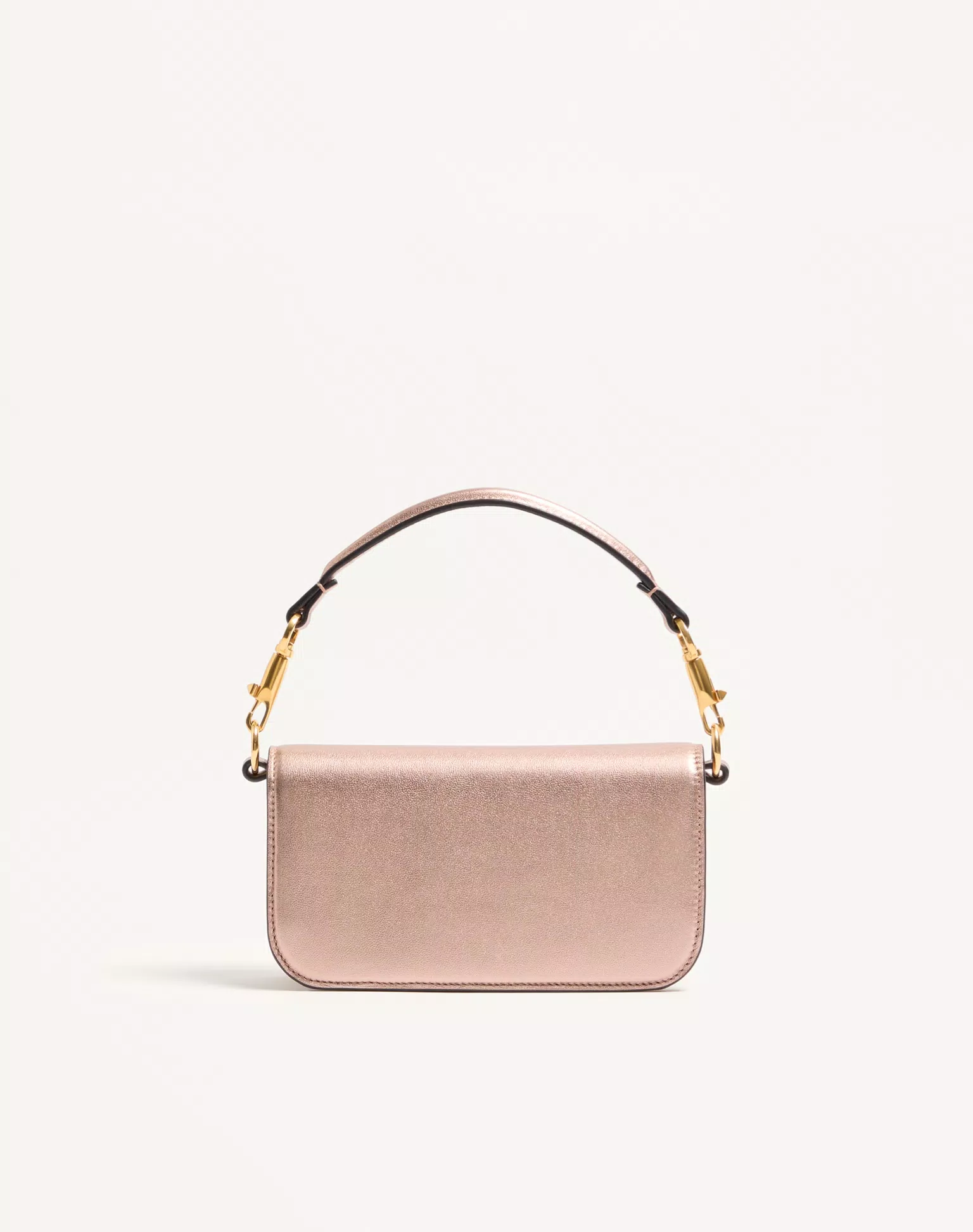 Valentino Garavani Locò Small Shoulder Bag In Laminated Calfskin With Jewel Logo