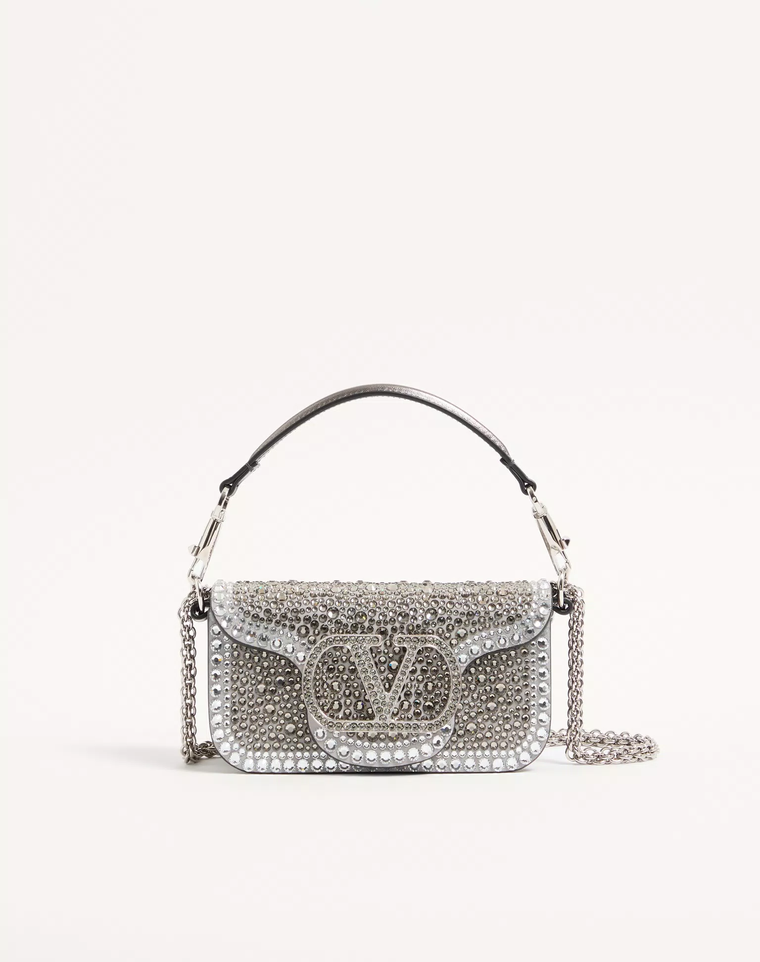Valentino Garavani Locò Small Shoulder Bag With Rhinestones