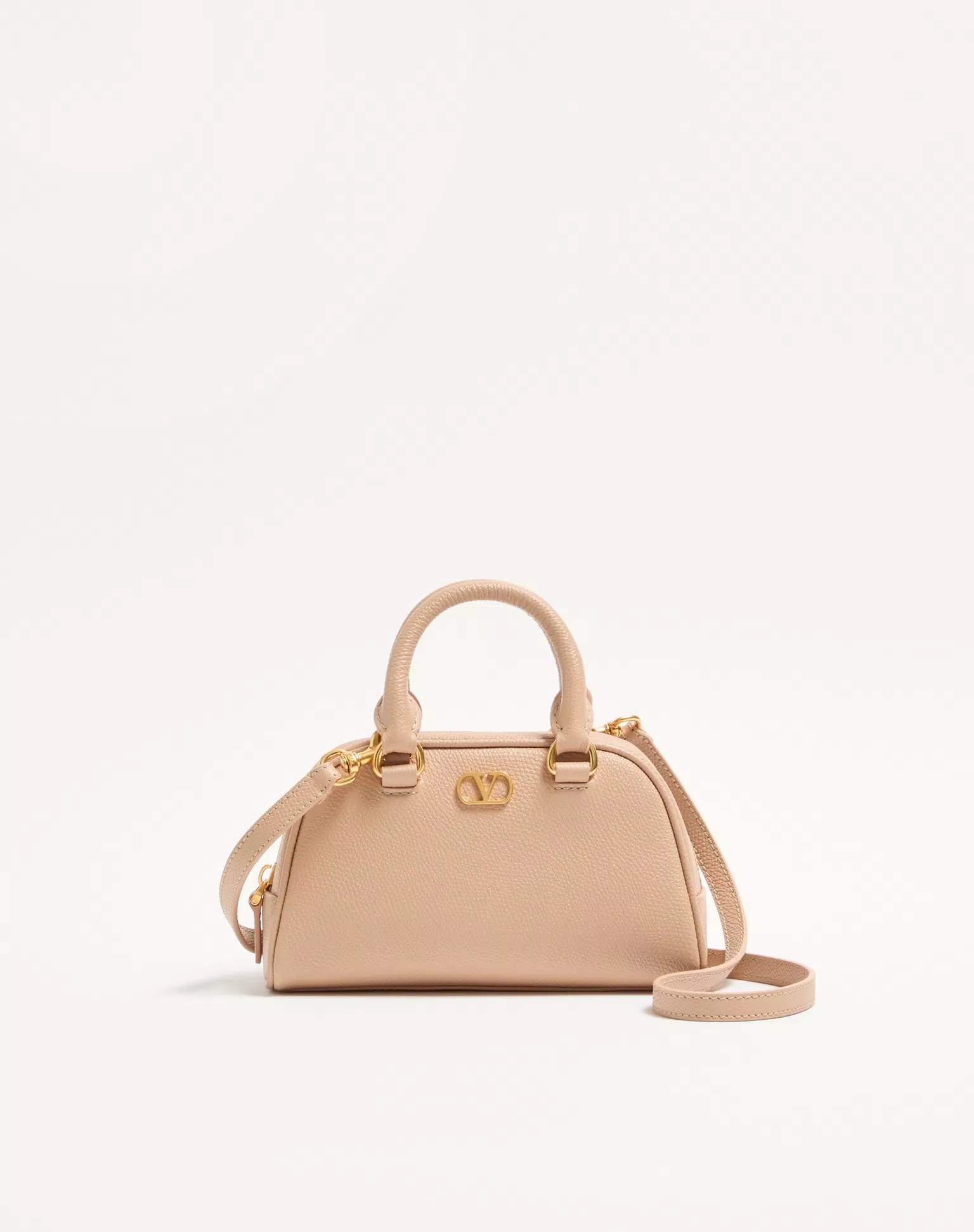 Valentino Mini VLogo Signature Bowling Bag In Grainy Calfskin