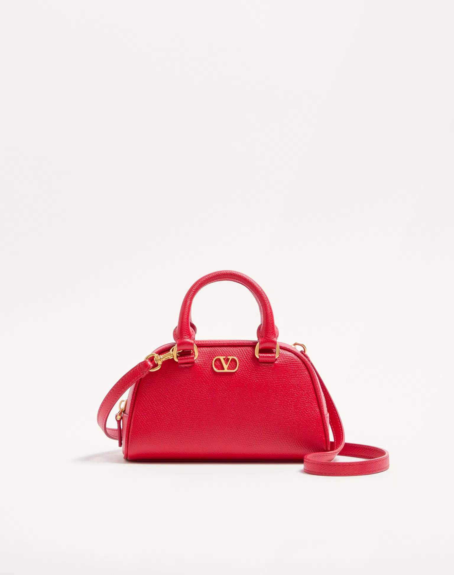 Valentino Mini VLogo Signature Bowling Bag In Grainy Calfskin