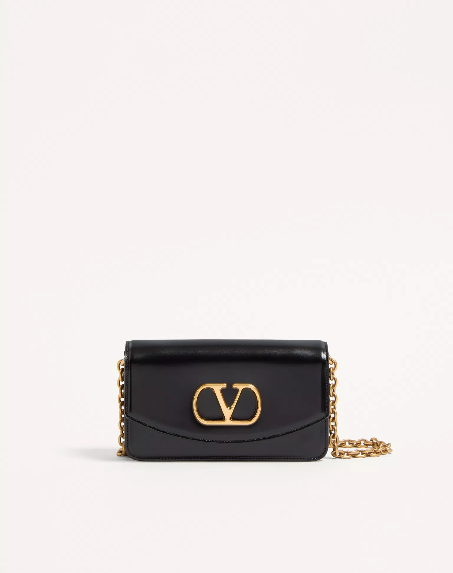 Valentino Garavani Vain Clutch Bag In Shiny Calfskin