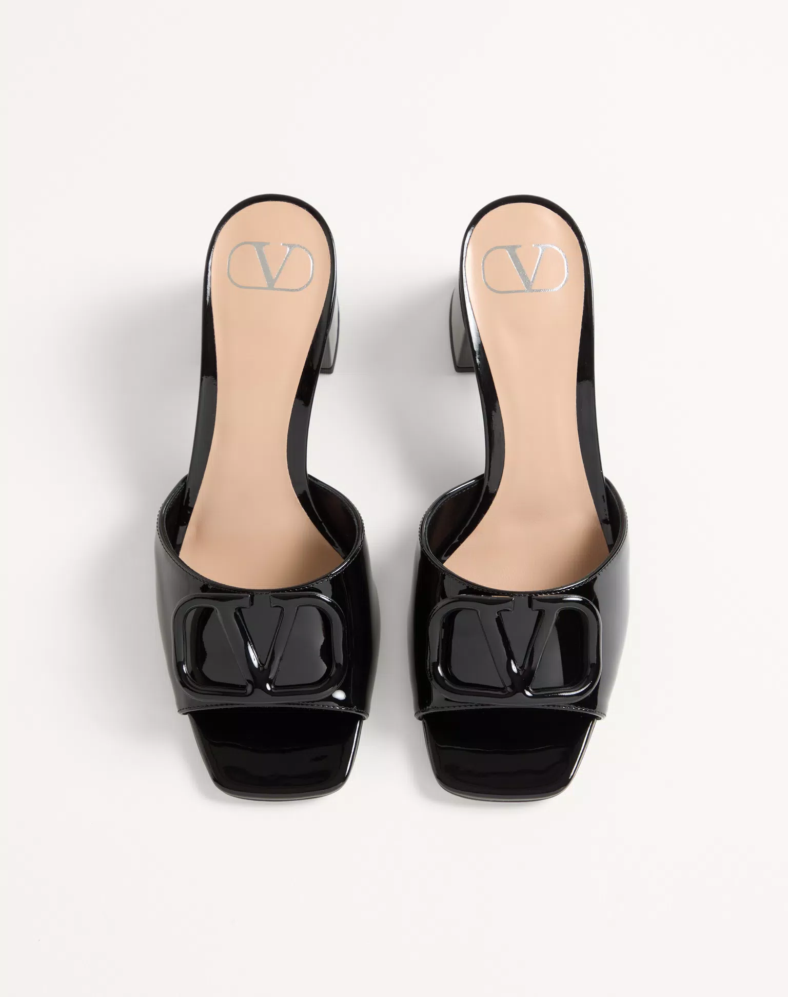 Valentino VLogo Signature Patent Leather Slide Sandal 60Mm