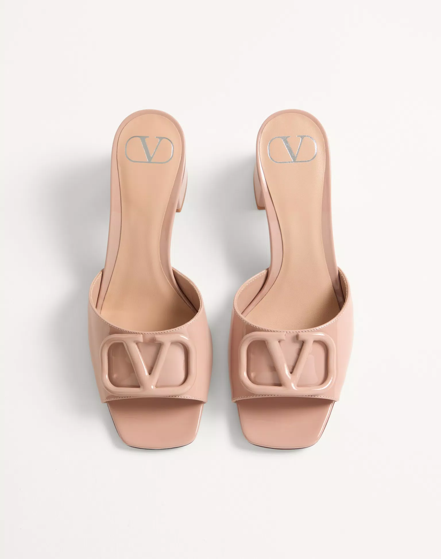 Valentino VLogo Signature Patent Leather Slide Sandal 60Mm
