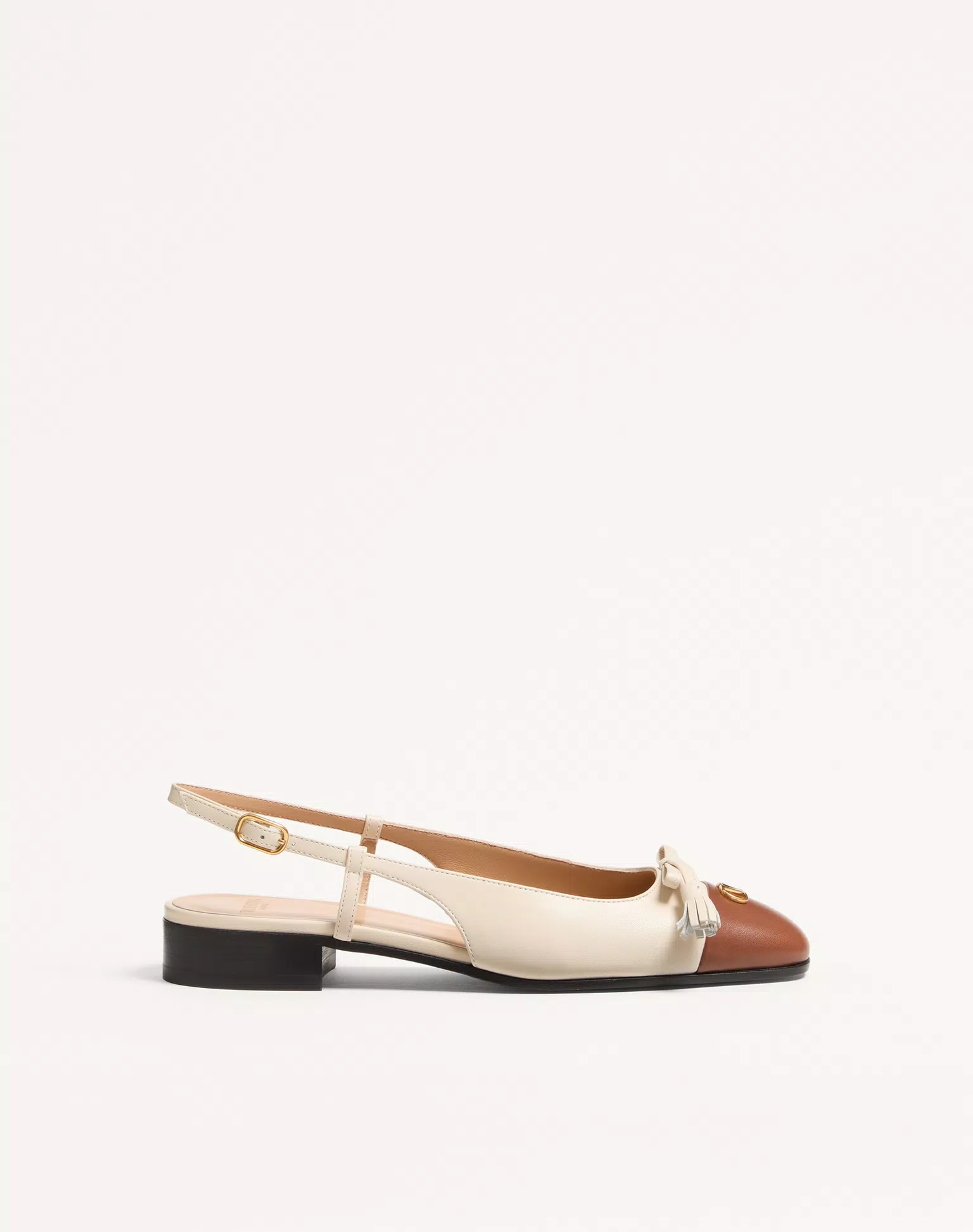 Valentino Valet Du Roi Slingback Ballerina In Mesh And Kidskin 25Mm