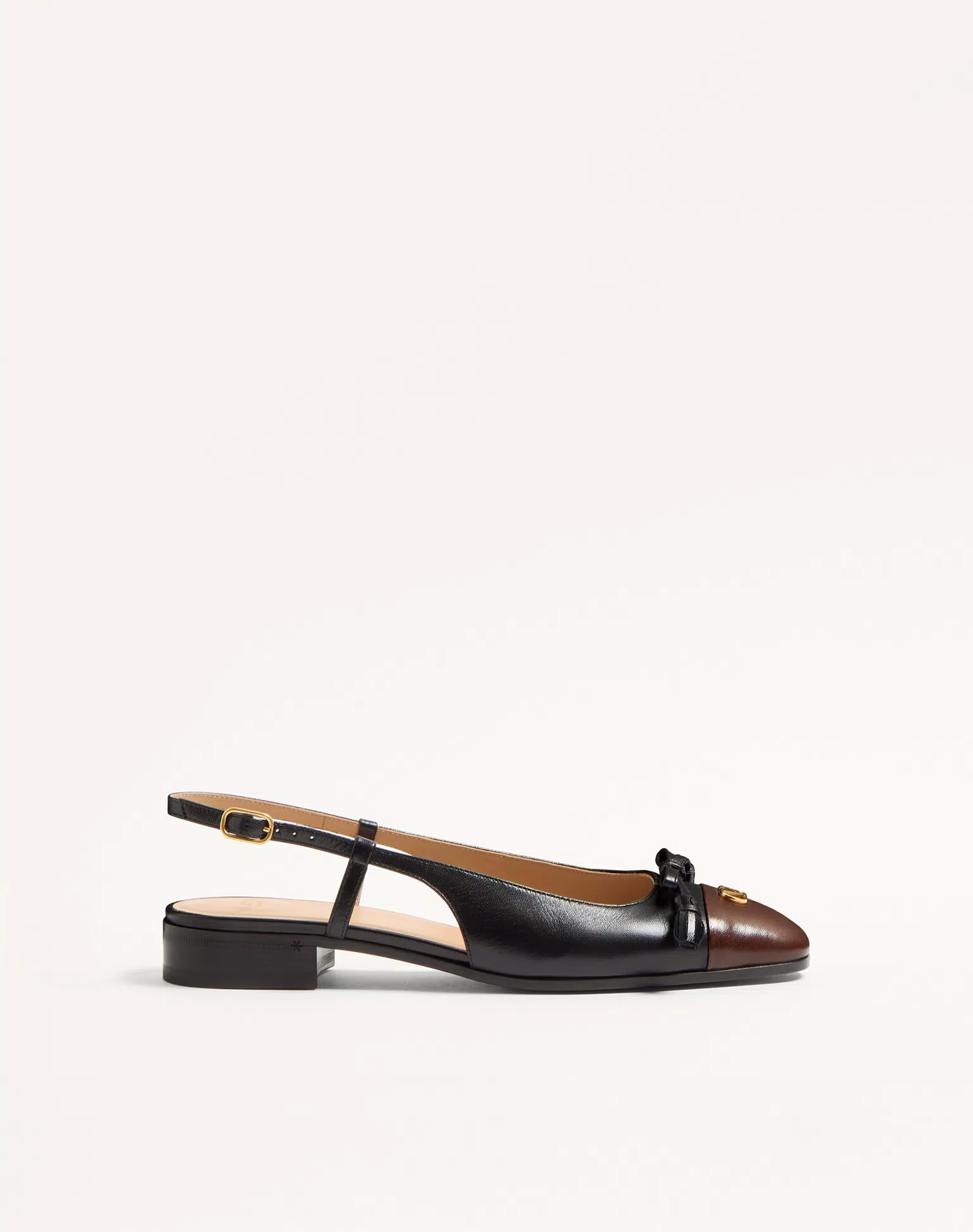 Valentino Valet Du Roi Slingback Ballerina In Mesh And Kidskin 25Mm