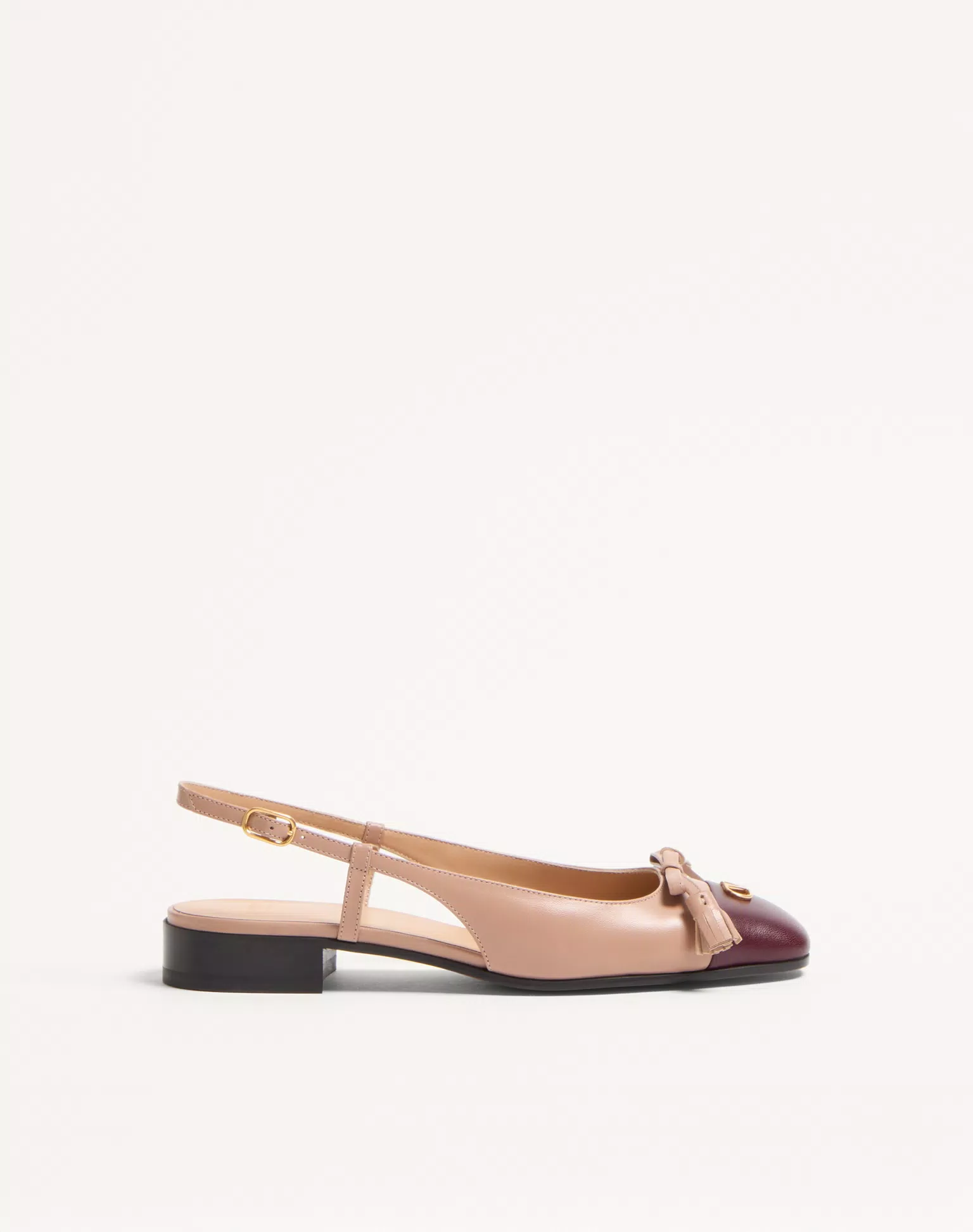 Valentino Valet Du Roi Slingback Ballerina In Mesh And Kidskin 25Mm