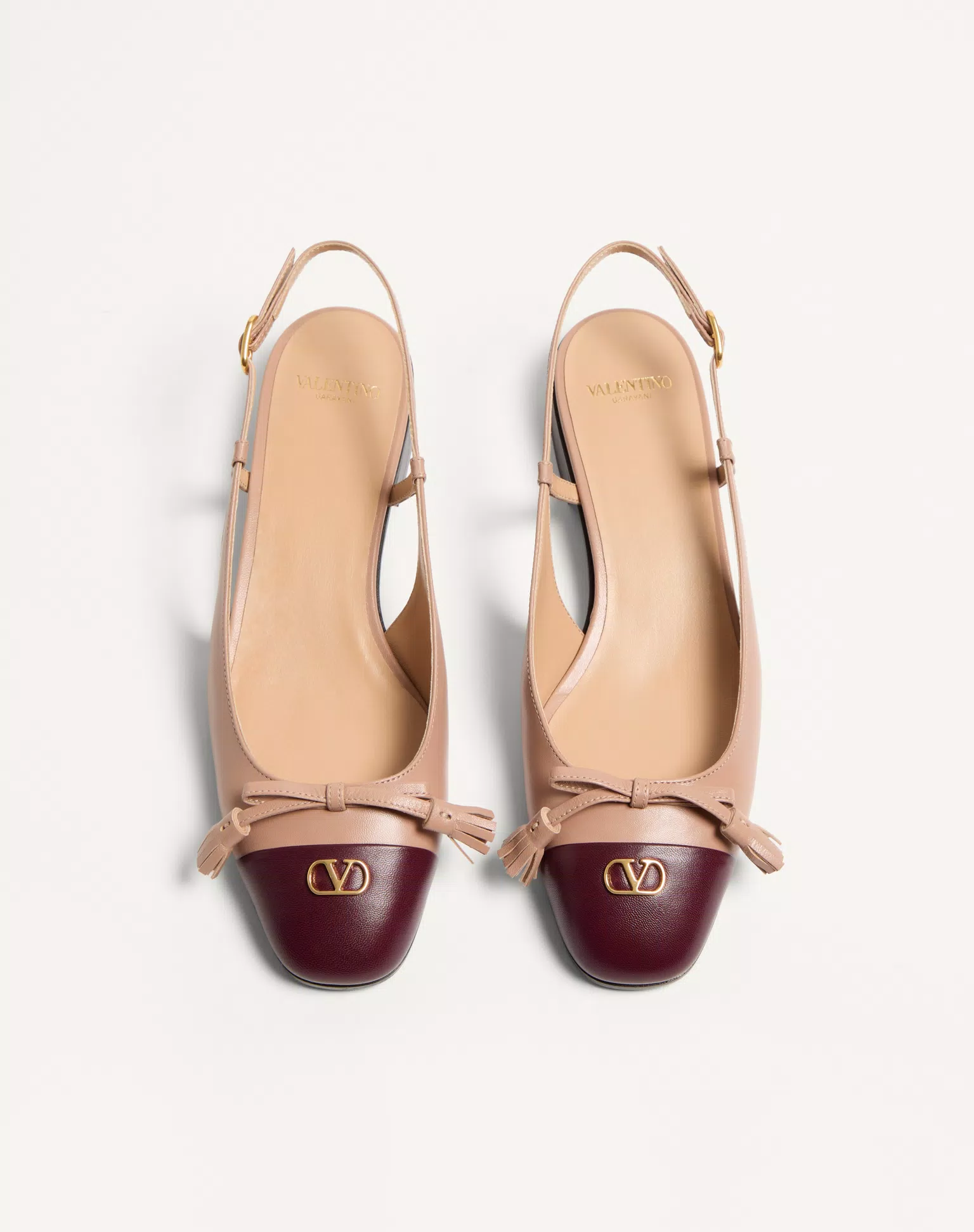 Valentino Valet Du Roi Slingback Ballerina In Mesh And Kidskin 25Mm