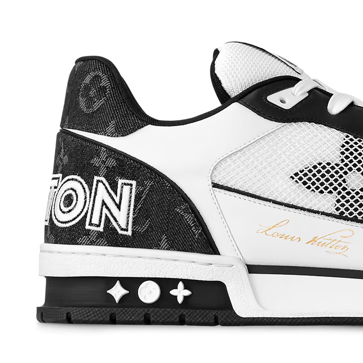 Louis Vuitton LV Trainer Velcro Strap Monogram Denim Black White