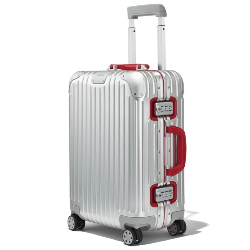 Rimowa Cabin Twist in Silver & Red Maleta Rot